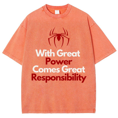 With Great Power Comes Great Responsibility Vintage Distressed T-shirt
