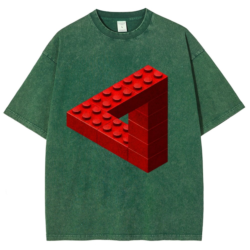 Escher Toy Bricks Vintage Distressed T-shirt 2412001063