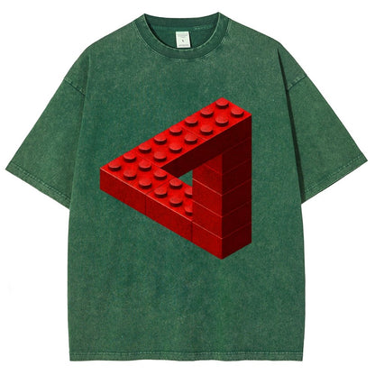 Escher Toy Bricks Vintage Distressed T-shirt 2412001063