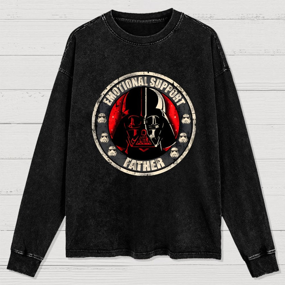 Emotional Support Father Washed Long Sleeve Tee