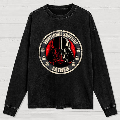 Emotional Support Father Washed Long Sleeve Tee