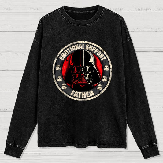 Emotional Support Father Washed Long Sleeve Tee