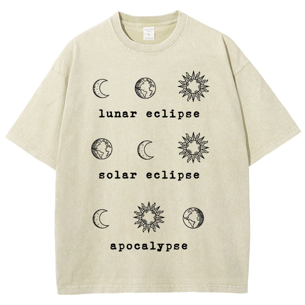 Lunar Eclipse Solar Eclipse Apocalypse Vintage Distressed T-shirt