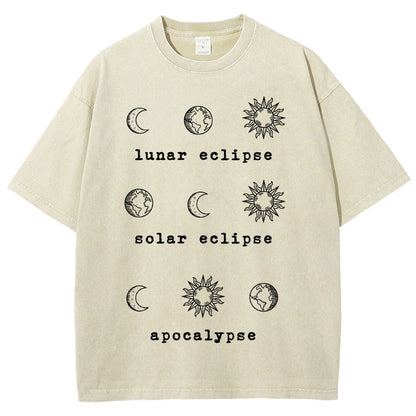 Lunar Eclipse Solar Eclipse Apocalypse Vintage Distressed T-shirt