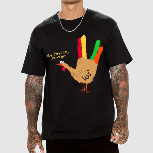 Give Thanks Live Well and Thrive Geek T-Shirt