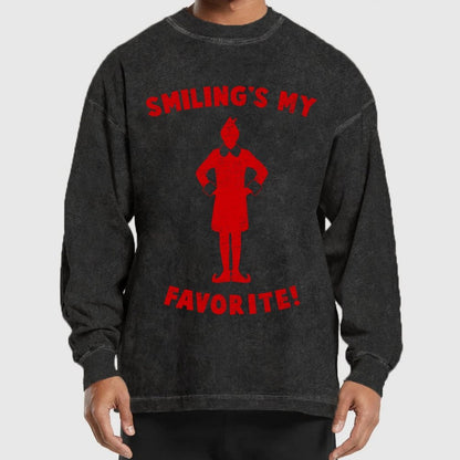 Smiling's My Favorite Washed Long Sleeve Tee