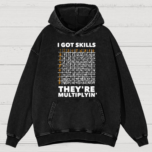 Math Got Skills Multiplying Vintage Distressed Hoodie
