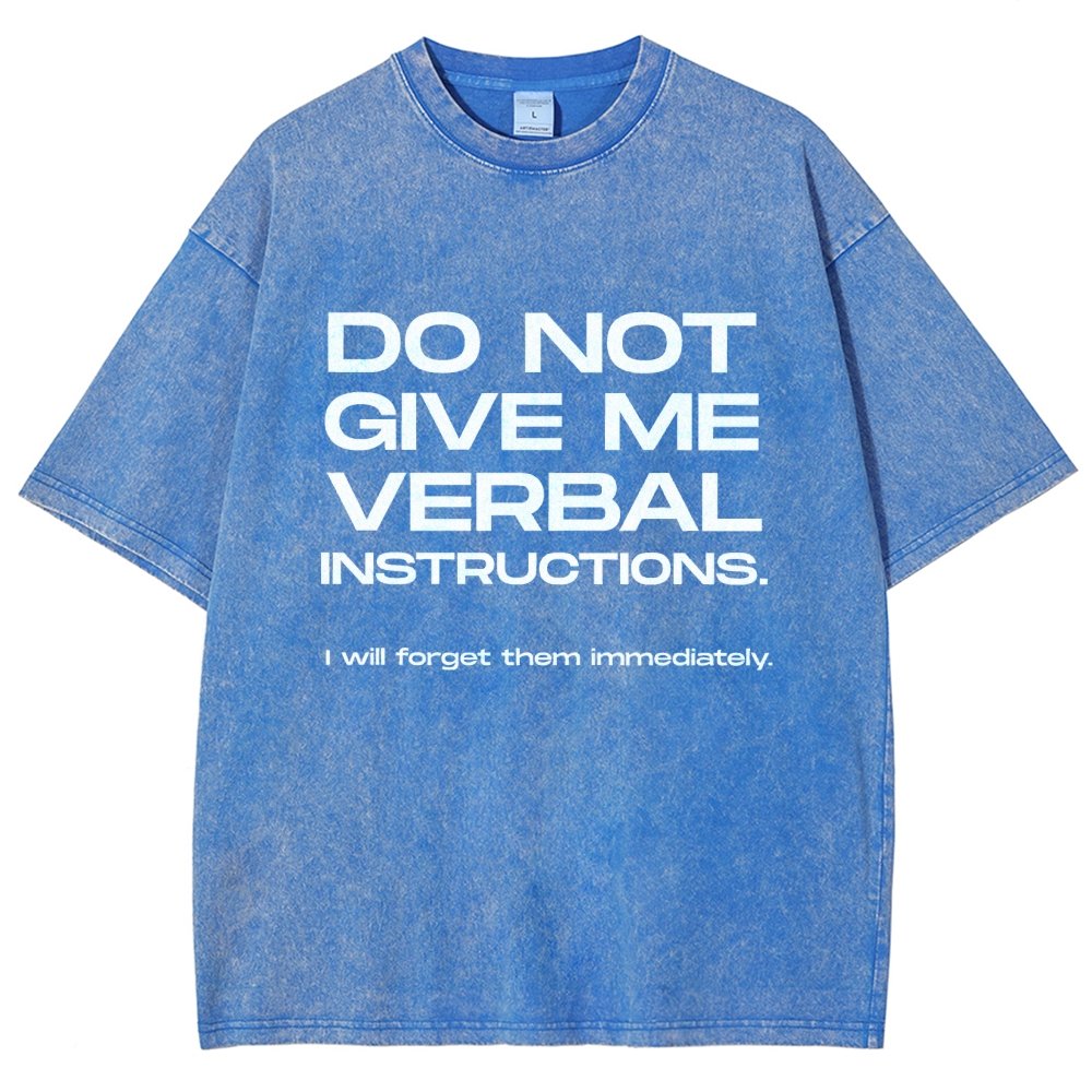 Funny ADHD Don’t Give Me Verbal Instructions Vintage Distressed T-shirt