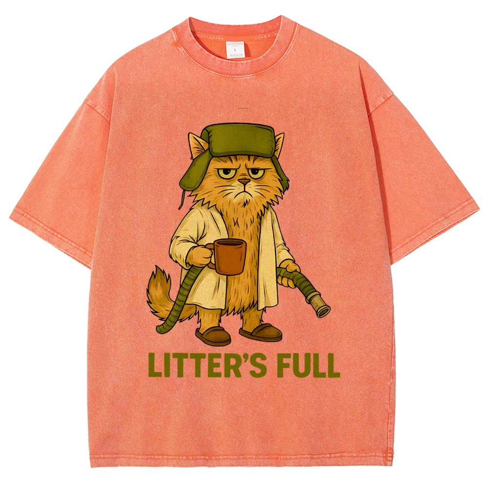 Litter’s Full Cat Vintage Distressed T-shirt