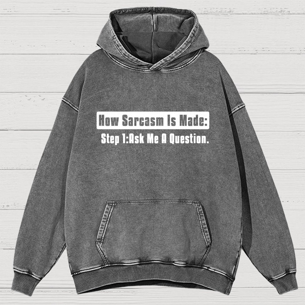Step 2 Sarcasm Vintage Distressed Hoodie