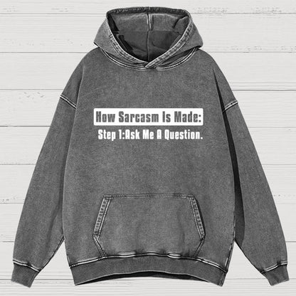Step 2 Sarcasm Vintage Distressed Hoodie