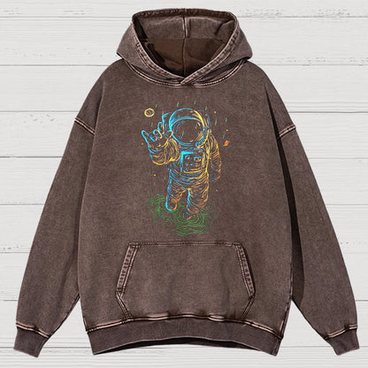 Travel In Space Funny Vintage Distressed Hoodie