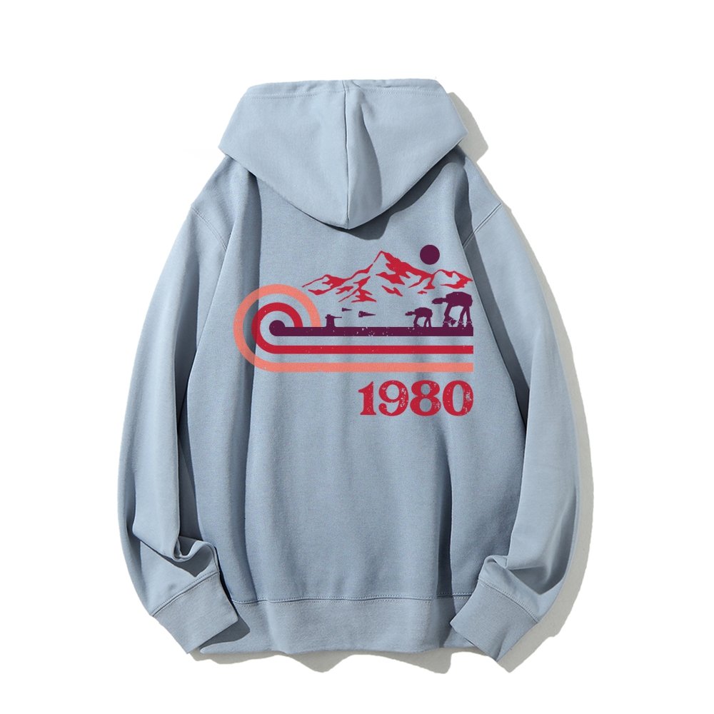 Retro Vintage Base Printed Back Unisex Cotton Hoodie