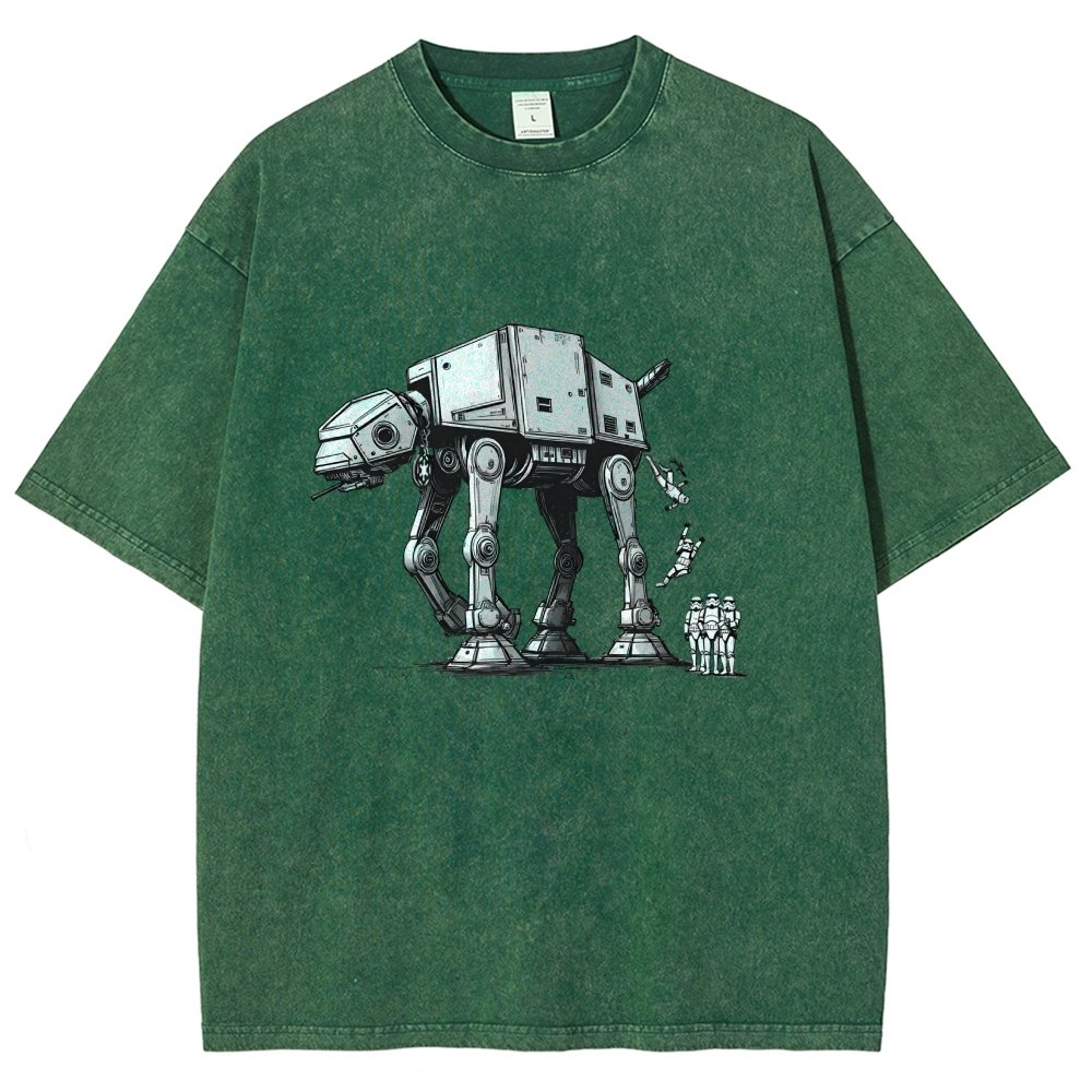 Mechanical Robot Dog Poop Vintage Distressed T-shirt