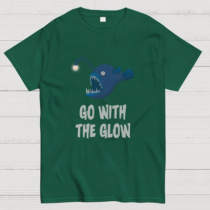 Go With The Glow Anglerfish Pun Geek T-Shirt