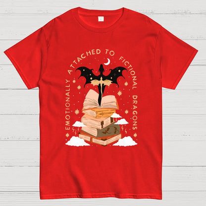 Emotionally Attached to Fictional Dragons Bookish Geek T-Shirt