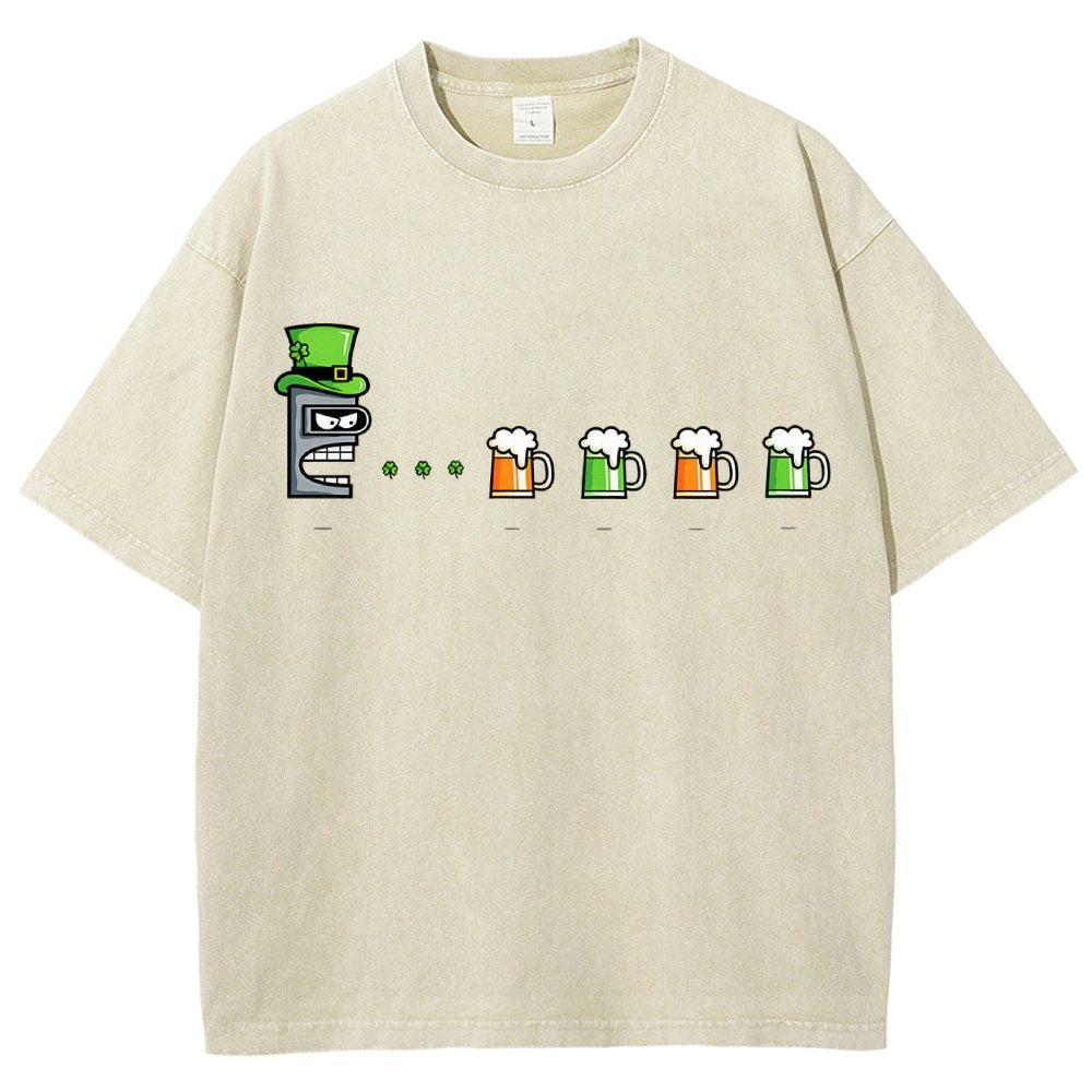 St. Patty’s Robot Vintage Distressed T-shirt