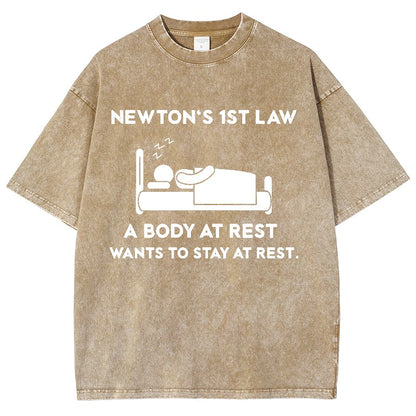 Newton's First Law Vintage Distressed T-shirt