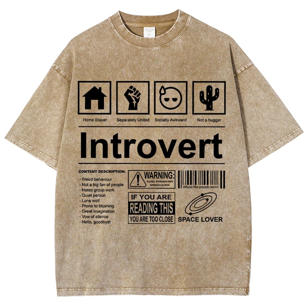 Introvert Label- Vintage Distressed T-shirt