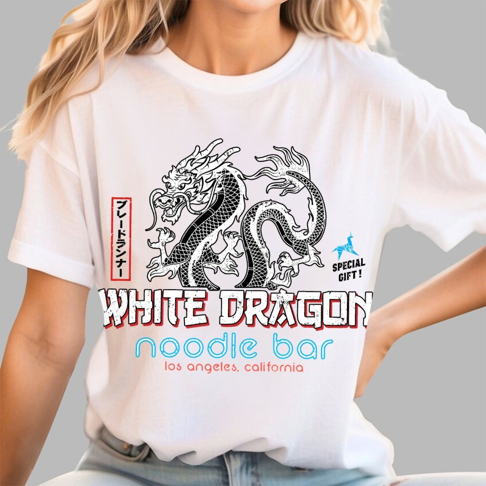 White Dragon Noodle Bar Unisex Geek T-Shirt
