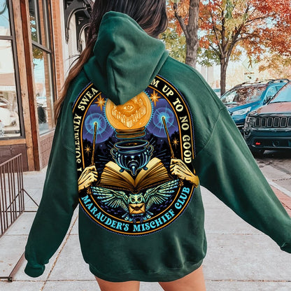 Mischief Club Printed Back Cotton Hoodie