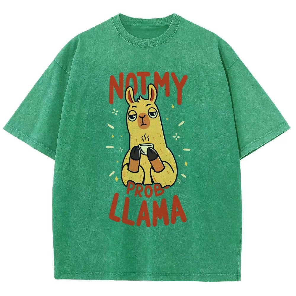 Not My Prob-Llama Vintage Distressed T-shirt