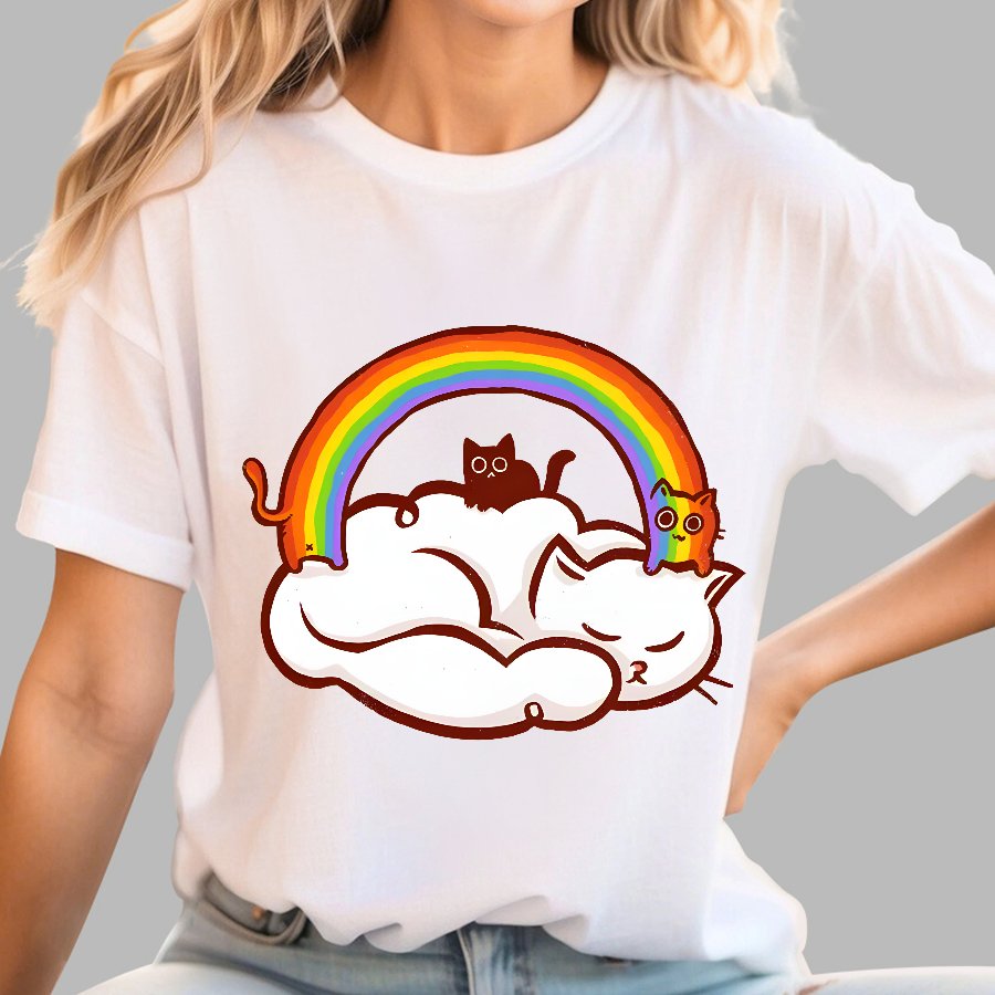 Rainbow Kitten Geek T-Shirt