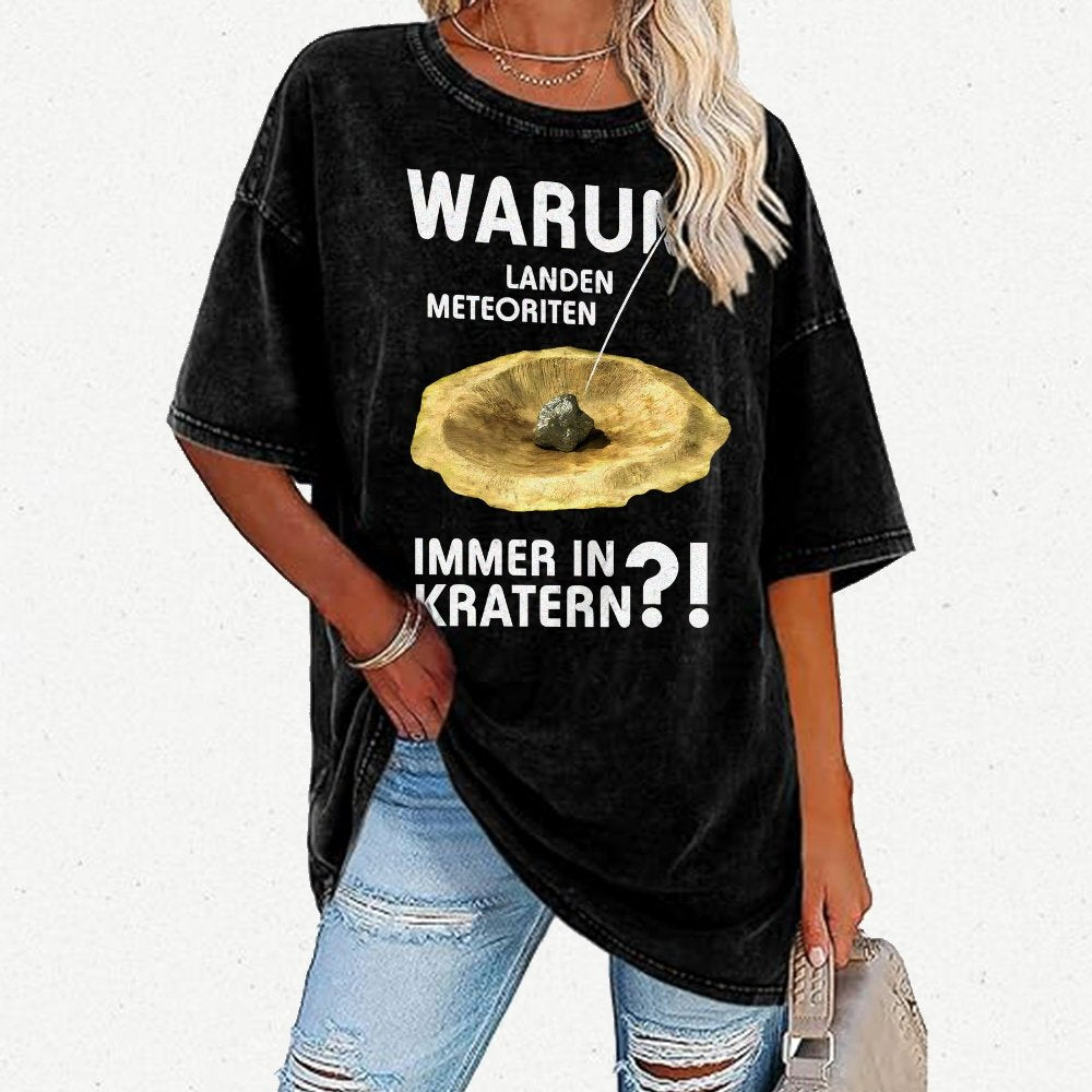 Meteoriten in Kratern Vintage Distressed T-shirt