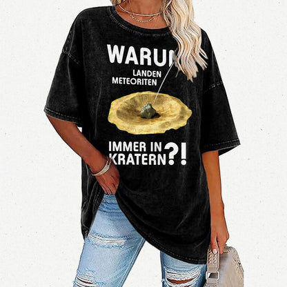 Meteoriten in Kratern Vintage Distressed T-shirt