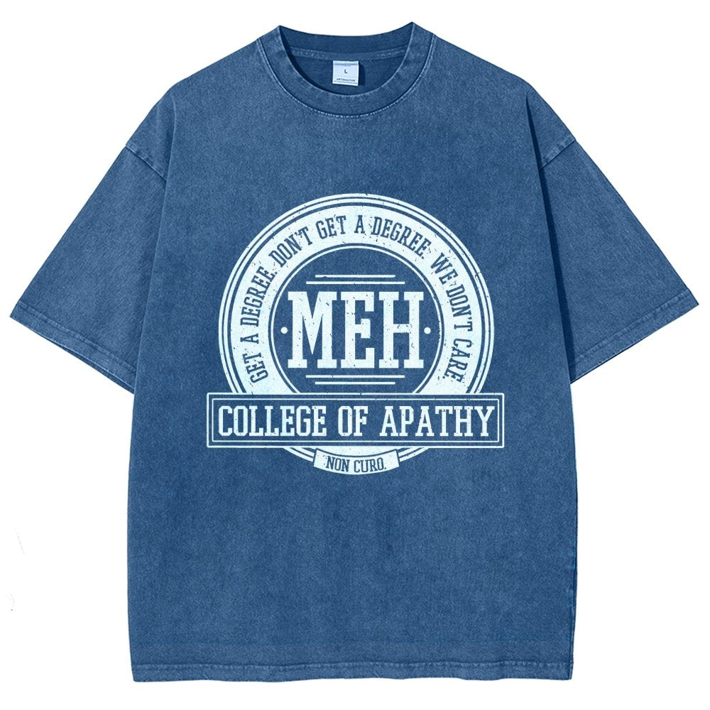 College of Apathy Vintage Distressed T-shirt