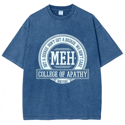 College of Apathy Vintage Distressed T-shirt