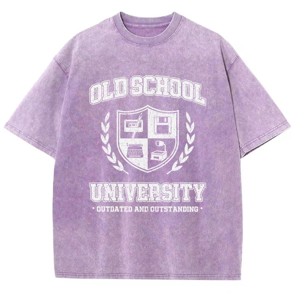 Old School University Vintage Distressed T-shirt