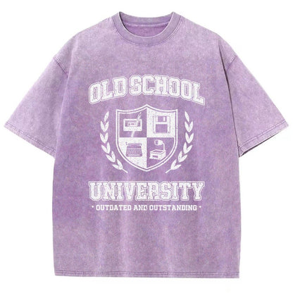 Old School University Vintage Distressed T-shirt