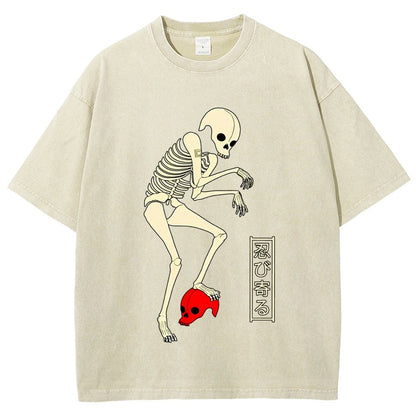 Creep Skull Vintage Distressed T-shirt