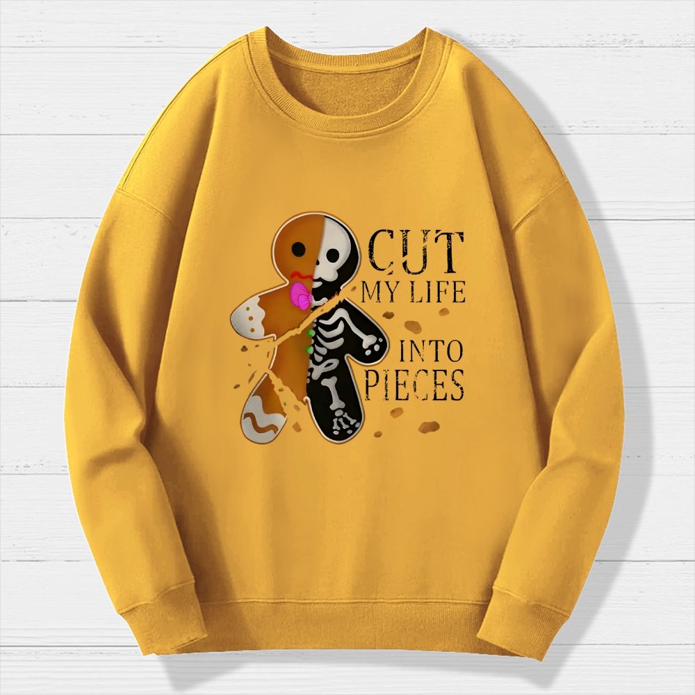 Cut My Life Into Pieces Gingerbread Geek Cotton Sweatshirt