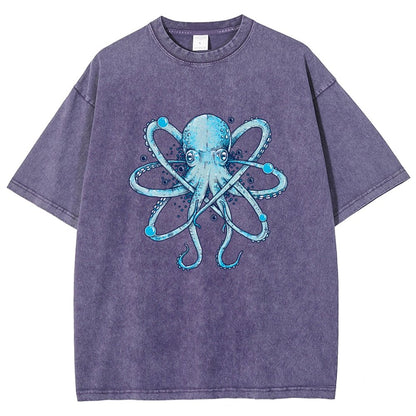 Atomic Octopus Vintage Distressed T-shirt