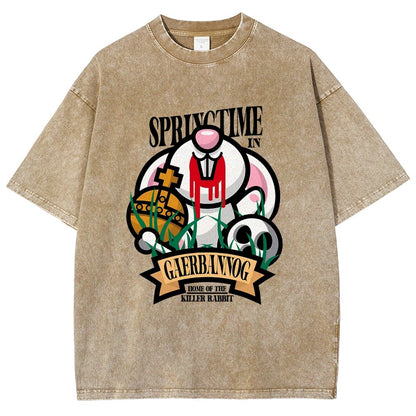 Spring Killer Rabbit Vintage Distressed T-shirt