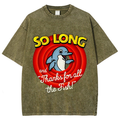 So Long And Thanks For All The Fish Vintage Distressed T-shirt