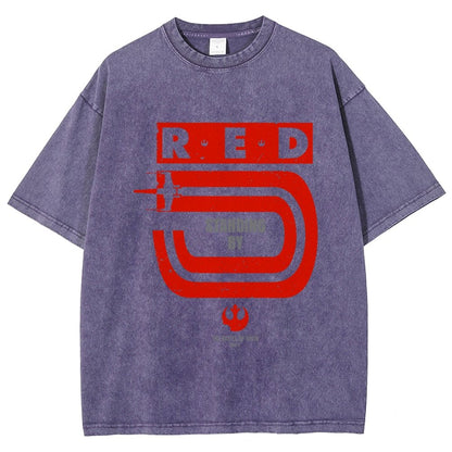 Red Star Standing By Vintage Distressed T-shirt