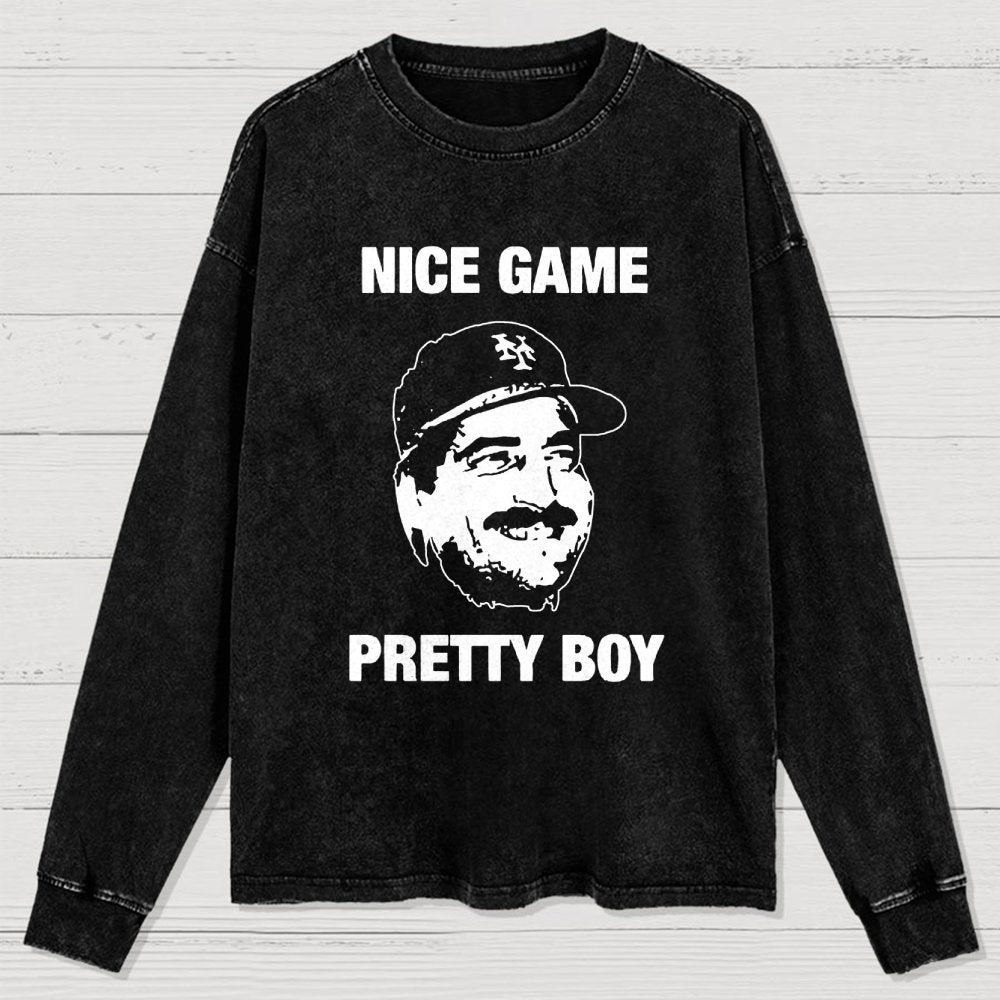 NICE GAME PRETTY BOY Washed Long Sleeve Tee