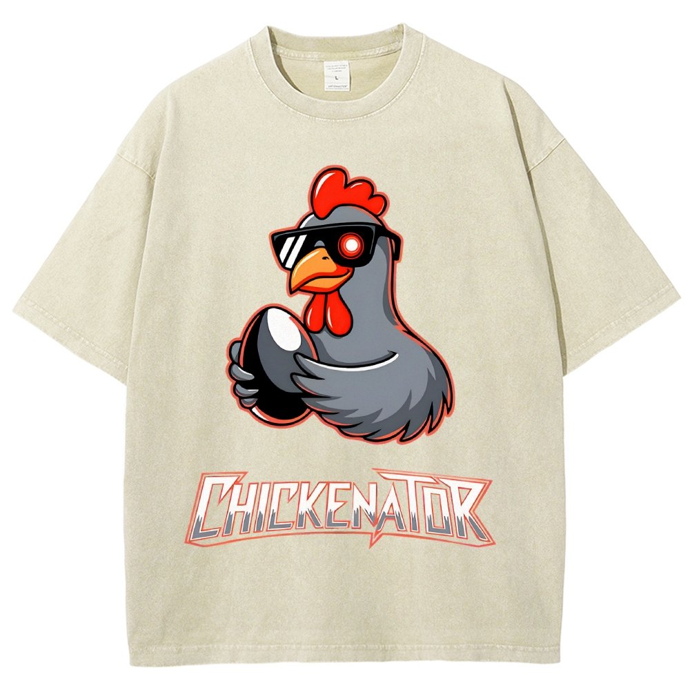 Chickenator The Future Chicken Vintage Distressed T-shirt