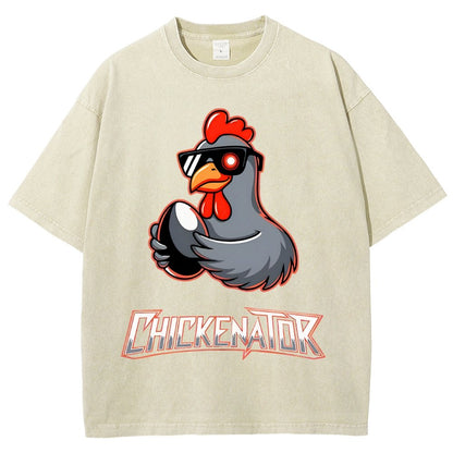 Chickenator The Future Chicken Vintage Distressed T-shirt