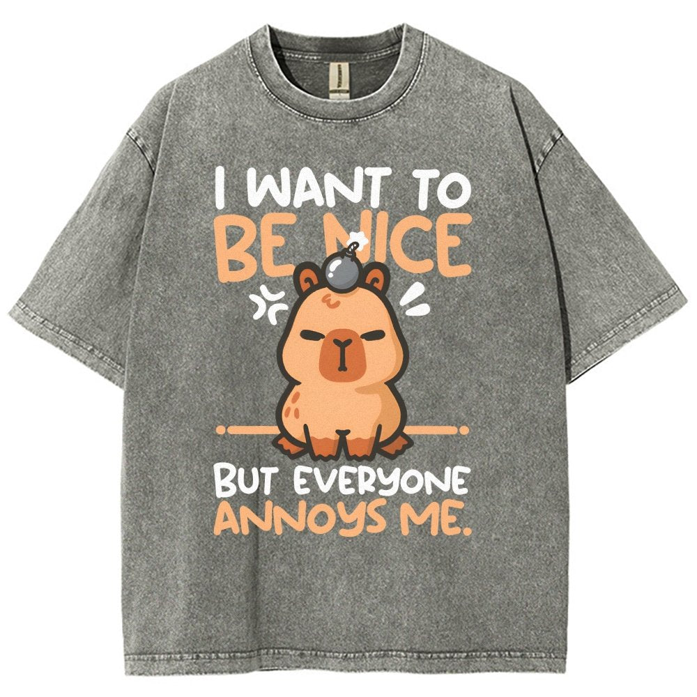 Capy Wants To Be Nice Vintage Distressed T-shirt