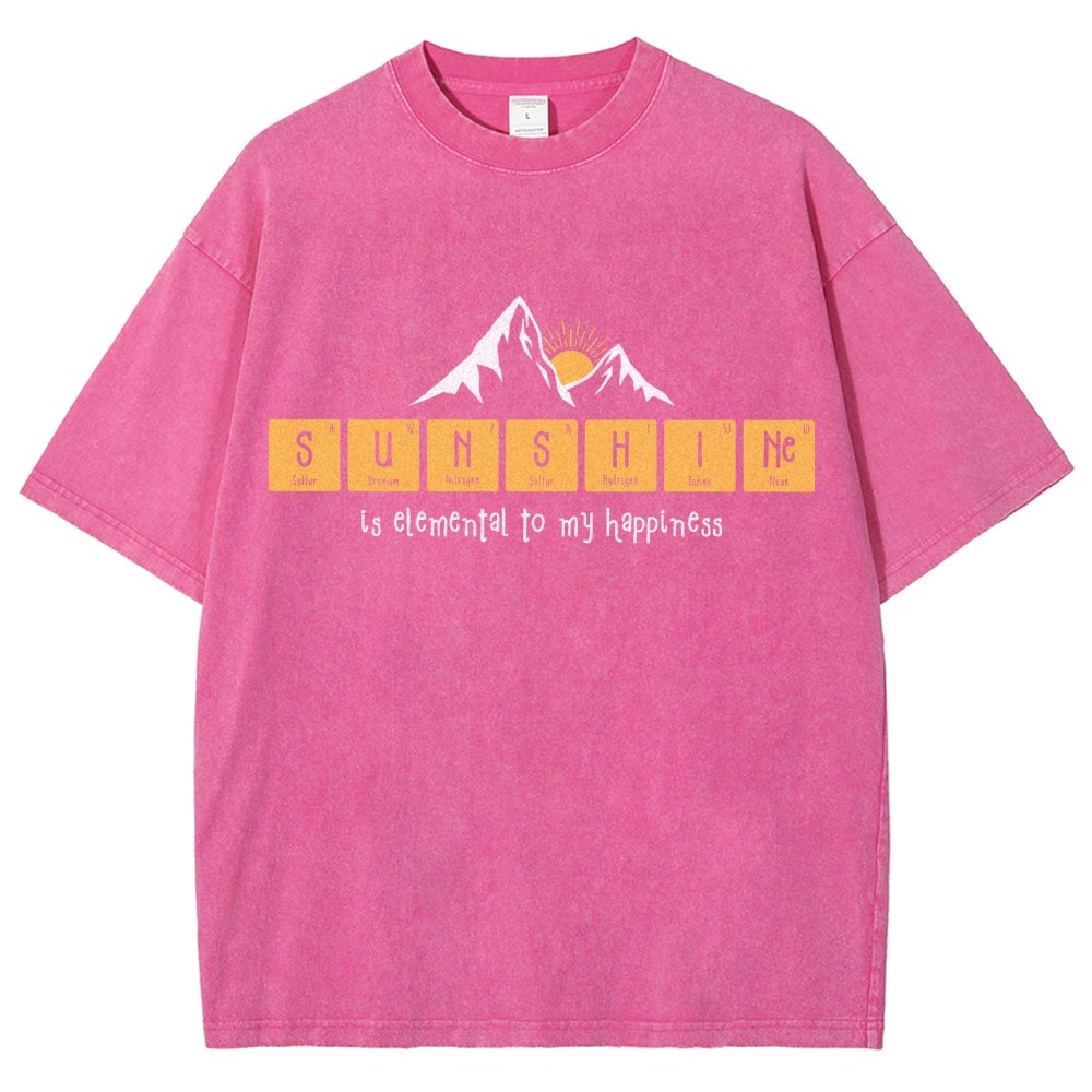 Sunshine Equals Happiness Vintage Distressed T-shirt