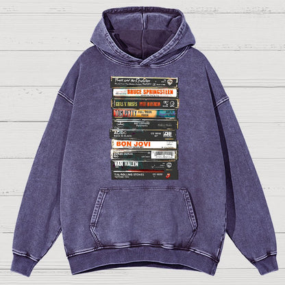Vintage Rock Cassettes Vintage Distressed Hoodie