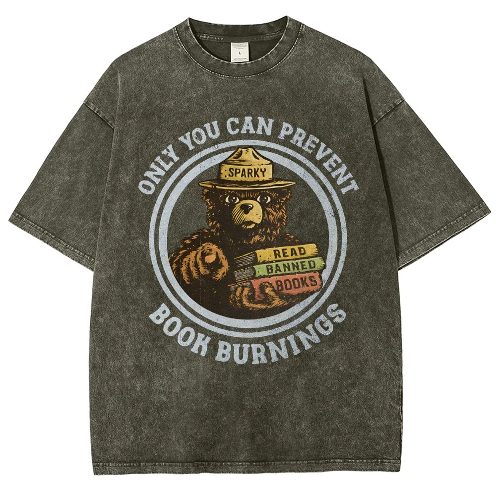Only You Can Prevent Book Burnings Vintage Distressed T-shirt