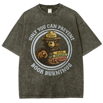 Only You Can Prevent Book Burnings Vintage Distressed T-shirt