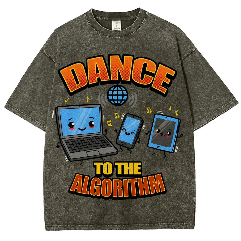 Dance To The Algorithm Funny Vintage Distressed T-shirt