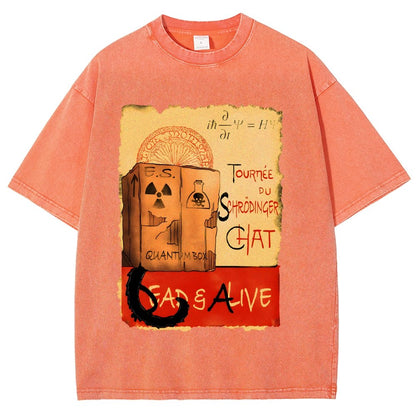 Tournee Du Schrodinger Chat Vintage Distressed T-shirt