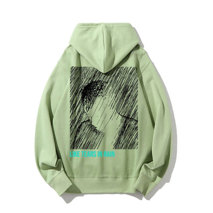 Like Tears In Rain Geek Printed Back Cotton Hoodie